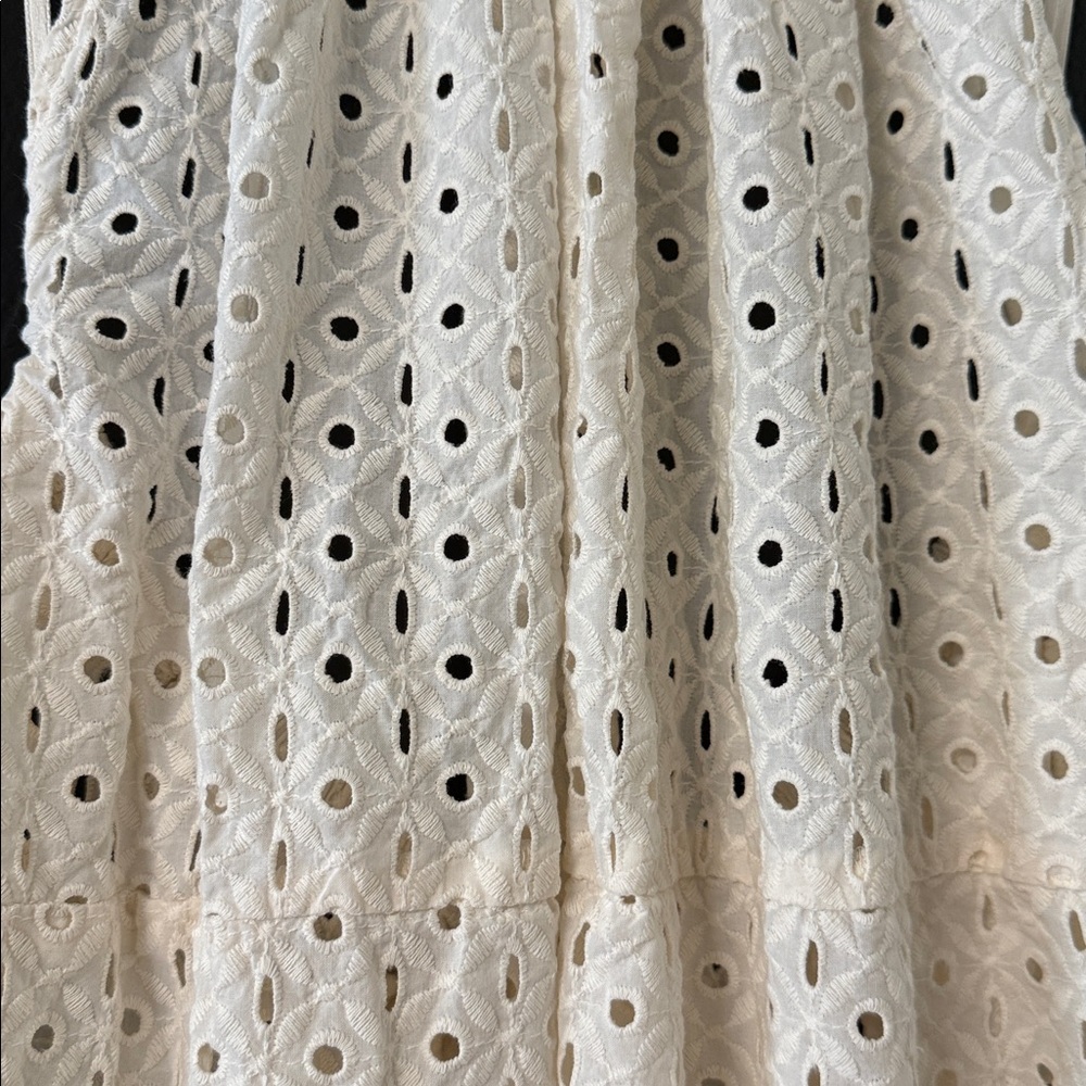 Vitamin A Women's Eyelet Halter Maxi Cover Up Dress in a cream-colored cotton - Picture 11 of 14